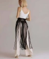 Püsküllü Deri Etek, Bel Üzeri Şık Püsküllü Deri Etek - Brf1090