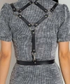 Seksi Deri Arkası Üçgen Detaylı Giysi Üzeri Bel Kemeri Harness - Brf1181
