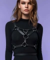 Seksi Göğüs Üzeri Şık Harness - Deri Kadın Harness - Kadın Deri İç Giyim - Brf580