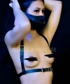 Şık Deri Seksi Maske Ve Göğüs Harness Takım - Brf1315