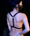 Şık Deri Seksi Maske Ve Göğüs Harness Takım - Brf1315