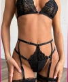 Siyah Göğüs Dantelli Seksi Jartiyer Takım