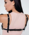 Siyah Seksi Deri Harness Sütyen - Brf112