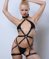 Vegan Deri Harness, Full Body Deri Harness, Erotik Deri İç Giyim - Brf1331