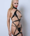 Vegan Deri Harness, Full Body Deri Harness, Erotik Deri İç Giyim - Brf1331