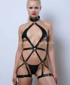Vegan Deri Harness, Full Body Deri Harness, Erotik Deri İç Giyim - Brf1331