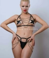 Zincir Detaylı Şık Lastik Harness Takım, Erotik Fantezi Giyim - Brf1065