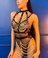 Zincirli Crop Ve Etek Harness Alt Üst Takım, Festival Sahne Giysileri - Brf1006