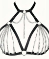 Zincirli Lastik Seksi Göğüs Harness - Brf805