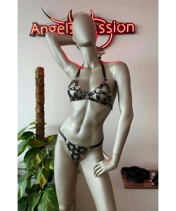 Bayan İç Giyim Deri Sütyen Takım - Brf422