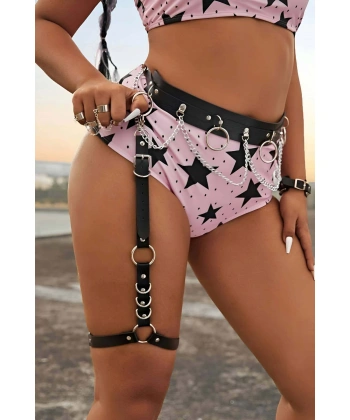 Bel Ve Bacak Bağlantılı Zincir Detaylı Şık Bacak Harness - Brf807