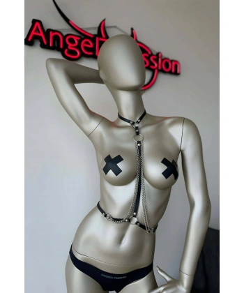 Bel Ve Boyun Detaylı Şık Deri Harness - Brf426