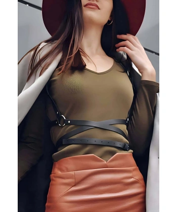 Beli Uzun Sarmalı Şık Harness - Brf172