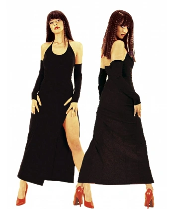 Beruflic B101199 Derin Yırbrfaçlı Eldivenli Elbise