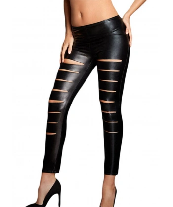 Beruflic B101289 Yırtık Deri Tayt Görünümlü Lame Tayt