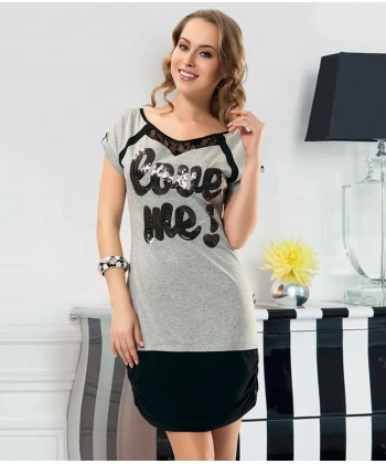 Beruflic Baskılı Yarım Kol Kadın Tunik 919