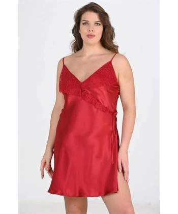 Beruflic Büyük Beden Bordo Gecelik 2107