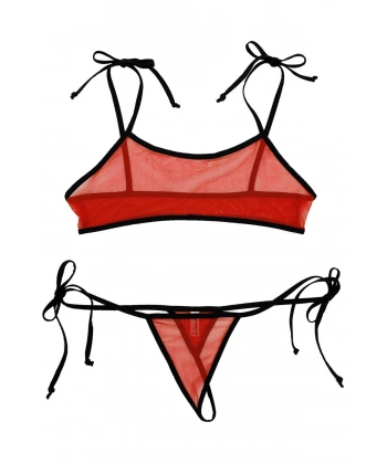 Beruflic Büyük Beden Kırmızı Fantezi Sütyen String Çamaşırı Takımı