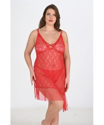 Beruflic Büyük Beden Kırmızı Gecelik