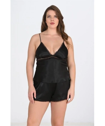 Beruflic Büyük Beden Siyah Şort Takımı