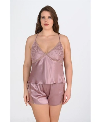 Beruflic Büyük Beden Vizon Şort Takımı