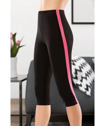 Beruflic Çizgili Kısa Sporcu Kadın Kapri Tayt 0535
