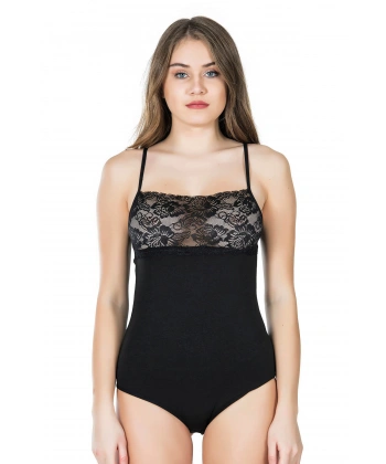 Beruflic Dantel Yaka Askılı Çıtçıtlı Kadın Body 312