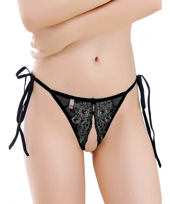 Beruflic Dantelli Ağı Açık Kadın Siyah Fantezi String