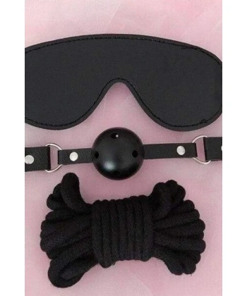 Beruflic Gözlük Ağız Topu İp Üçlü Deri Harness Set