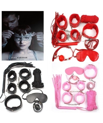 Beruflic Grinin 50 Tonu Fantazi Kelepçe Kırbaç Seti