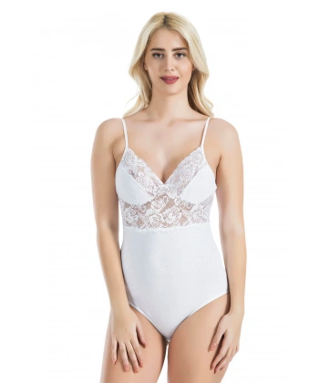 Beruflic İp Askılı Dantelli Kadın Body 334