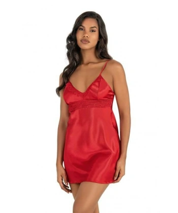 Beruflic Kırmızı Kısa Saten Gecelik
