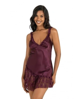 Beruflic Mürdüm Kısa Saten Gecelik 8238