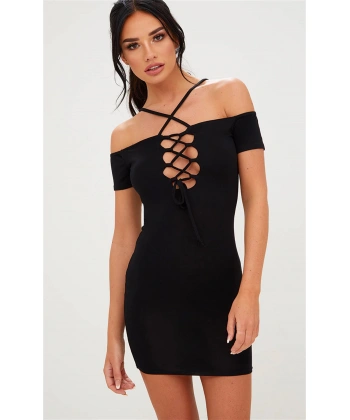 Beruflic Omuzları Açık Elbise