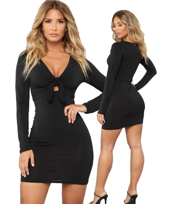 Beruflic Önden Bağlı Mini Elbise