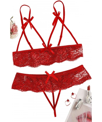 Beruflic Özel Bölgesi Açık Büyük Beden Fantazi Sütyen Külot Takımı