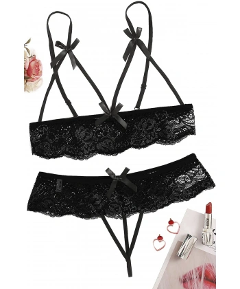 Beruflic Özel Bölgesi Açık Siyah Fantazi İç Giyim Sütyen Külot