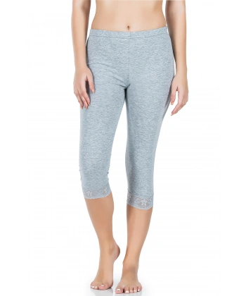 Beruflic Paçası Dantelli Kısa Kadın Tayt 414