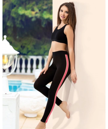 Beruflic Şeritli Bel Sporcu Kadın Tayt 0529