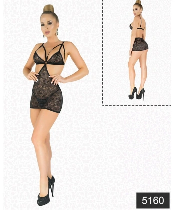 Beruflic Simli Likralı  Dantel Babydoll