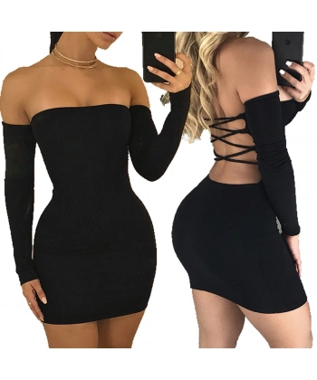 Beruflic Sırt Dekolteli Straplez Mini Elbise