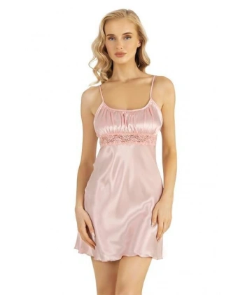 Beruflic Somon Kısa Saten Gecelik 8208