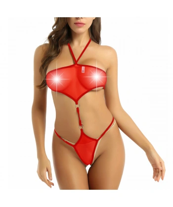 Beruflic Tüllü Kırmızı Bayan Fantazi Gecelik