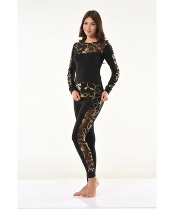 Beruflic Varaklı Transparan Detaylı Tayt Takım 1130