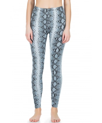 Beruflic Yılan Derisi Görünümlü Uzun Kadın Tayt 444