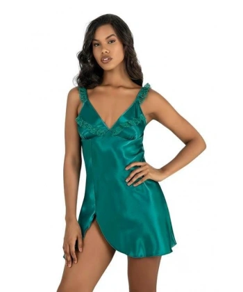 Beruflic Zümrüt Kısa Saten Gecelik 8237