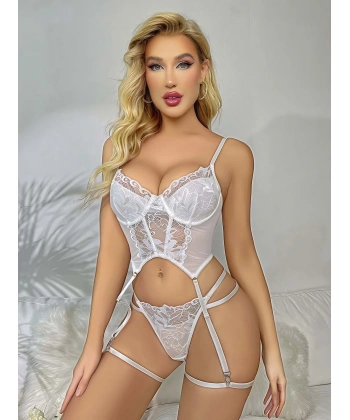 Beyaz Jartiyer Fantezi Takım