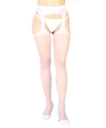 Beyaz Özel Bölgesi Açık Fantazi Külotlu Çorap Brf1054