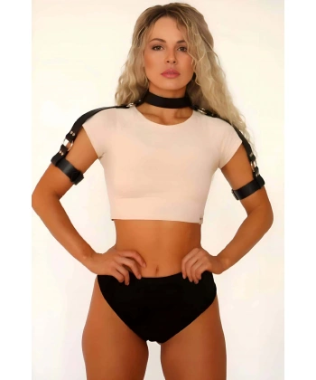 Boyun Ve Omuzdan Askılı Deri Harness - Brf1035