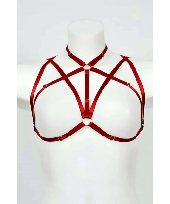 Boyundan Bağlamalı Fetiş Göğüs Harness - Brf166